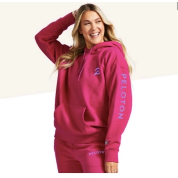 Official Peloton Hoodie - raspberry color w/purple logo - Picture 5 of 5